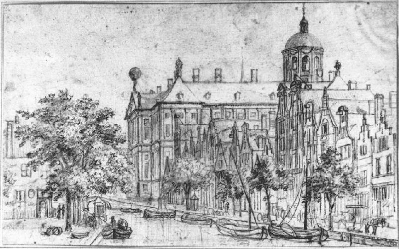 BERCKHEYDE, Gerrit Adriaensz. Amsterdam, the Nieuwezijds near the Bloemmarkt ffd china oil painting image